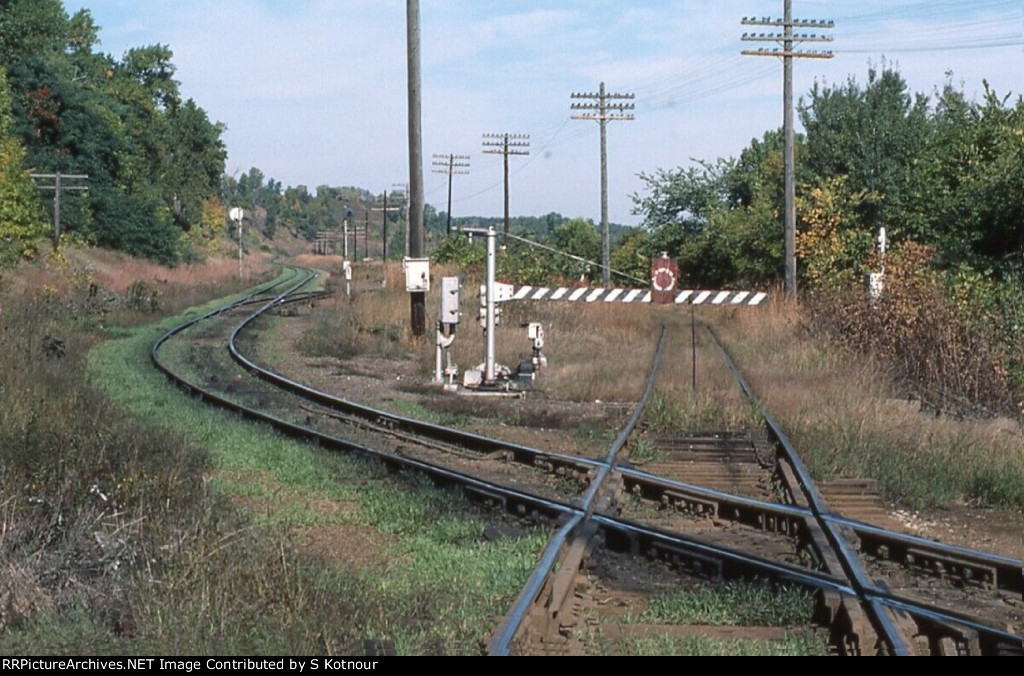 CNW / Milwaukee Road crossing Stillwater MN 1975